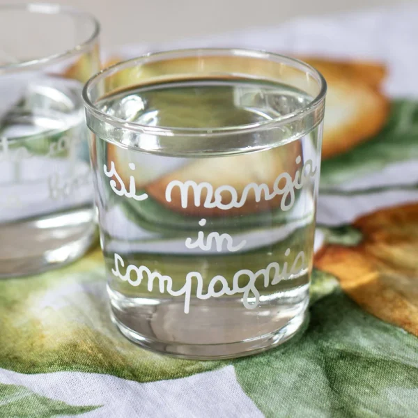 Bicchiere Acqua Si Mangia in Compagnia Simple Day