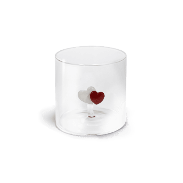 Bicchiere Vetro Borosilicato Cuori WD Lifestyle