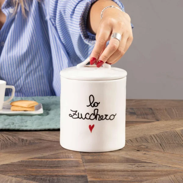 Barattolo Gres Zucchero Cuore 12cm Simple Day
